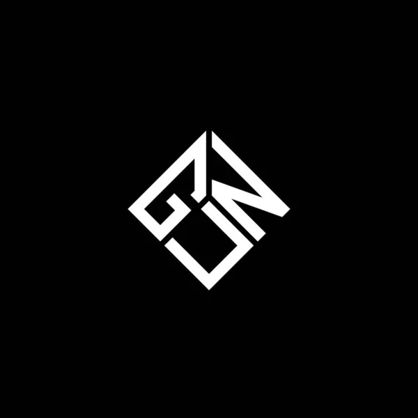 Projekt Logo Litery Gun Czarnym Tle Inicjały Twórcze Gun Koncepcja — Wektor stockowy