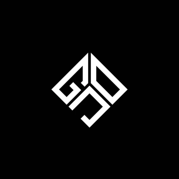 Gjo Letter Logo Ontwerp Zwarte Achtergrond Gjo Creatieve Initialen Letter — Stockvector