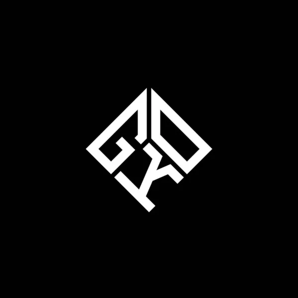 Gko Brev Logotyp Design Svart Bakgrund Gko Kreativa Initialer Brev — Stock vektor