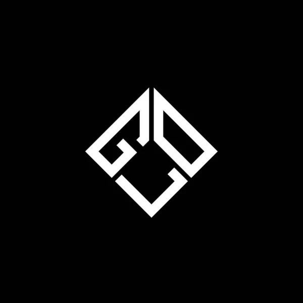 Glo Brev Logotyp Design Svart Bakgrund Glo Kreativa Initialer Brev — Stock vektor