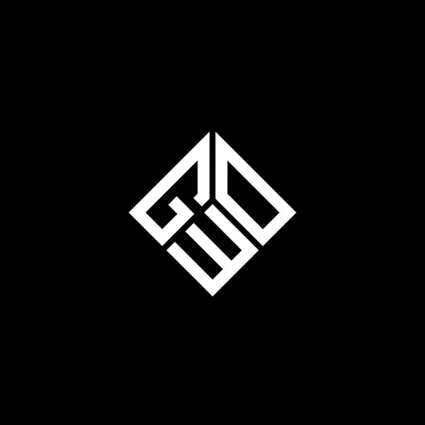 Gwo Písmeno Logo Design Černém Pozadí Gwo Kreativní Iniciály Koncept — Stockový vektor