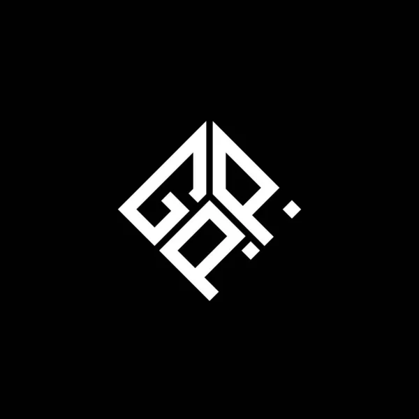 Gpp Lettera Logo Design Sfondo Nero Gpp Creativo Iniziali Lettera — Vettoriale Stock