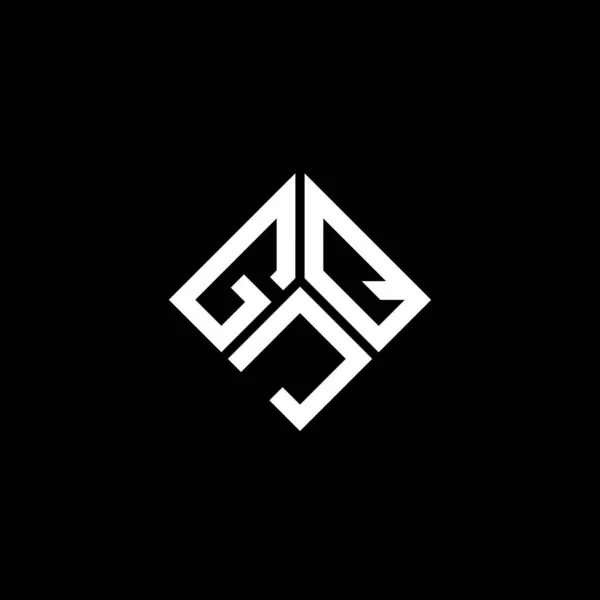 Siyah Arka Planda Gjq Harf Logosu Tasarımı Gjq Yaratıcı Harflerin — Stok Vektör