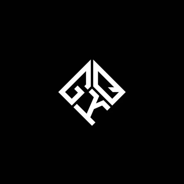 Diseño Del Logotipo Letra Gkq Sobre Fondo Negro Gkq Iniciales — Vector de stock
