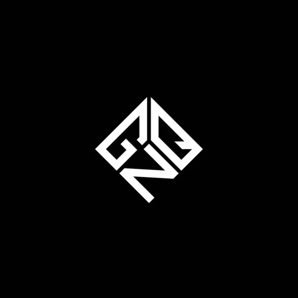 Design Logotipo Carta Gnq Fundo Preto Gnq Iniciais Criativas Conceito — Vetor de Stock
