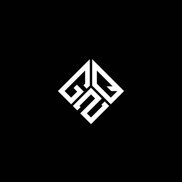 Projeto Logotipo Carta Gzq Fundo Preto Gzq Iniciais Criativas Conceito —  Vetores de Stock