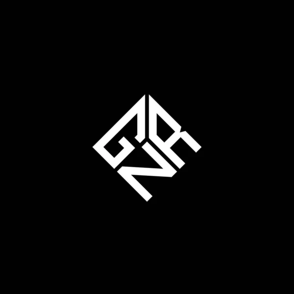 Gnr Brev Logotyp Design Svart Bakgrund Gnr Kreativa Initialer Brev — Stock vektor