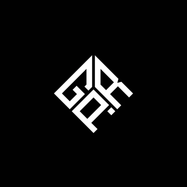 Diseño Del Logotipo Letra Gpr Sobre Fondo Negro Gpr Iniciales — Vector de stock