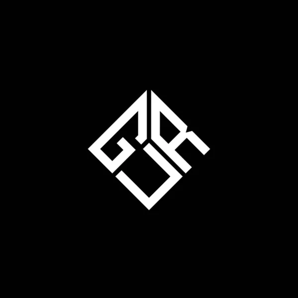 Gur Letter Logo Design Black Background Gur Creative Initials Letter — Stock Vector