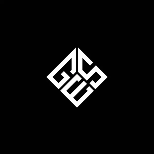 Diseño Del Logotipo Letra Ges Sobre Fondo Negro Ges Iniciales — Vector de stock
