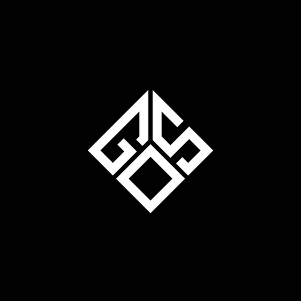Gos Lettre Logo Design Sur Fond Noir Gos Initiales Créatives — Image vectorielle