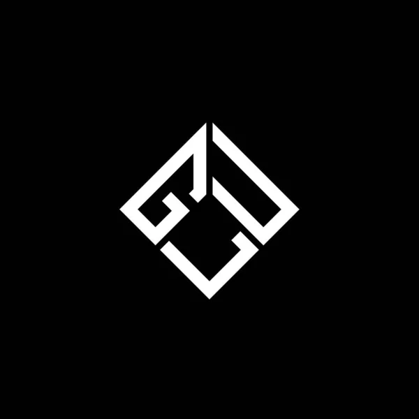 Glu Brev Logotyp Design Svart Bakgrund Glu Kreativa Initialer Brev — Stock vektor