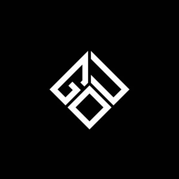 Літерний Дизайн Логотипу Gou Чорному Тлі Творчі Ініціали Gou Мають — стоковий вектор