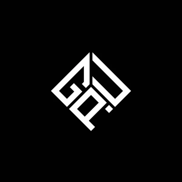 Gpu Lettera Logo Design Sfondo Nero Gpu Iniziali Creative Lettera — Vettoriale Stock