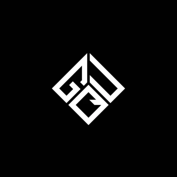 Gqu Letter Logo Ontwerp Zwarte Achtergrond Gqu Creatieve Initialen Letter — Stockvector