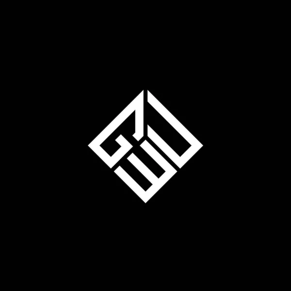 Gwu Brev Logotyp Design Svart Bakgrund Gwu Kreativa Initialer Brev — Stock vektor