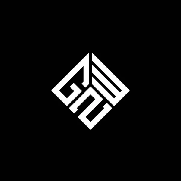 Logo Desain Huruf Gzw Pada Latar Belakang Hitam Gzw Kreatif - Stok Vektor