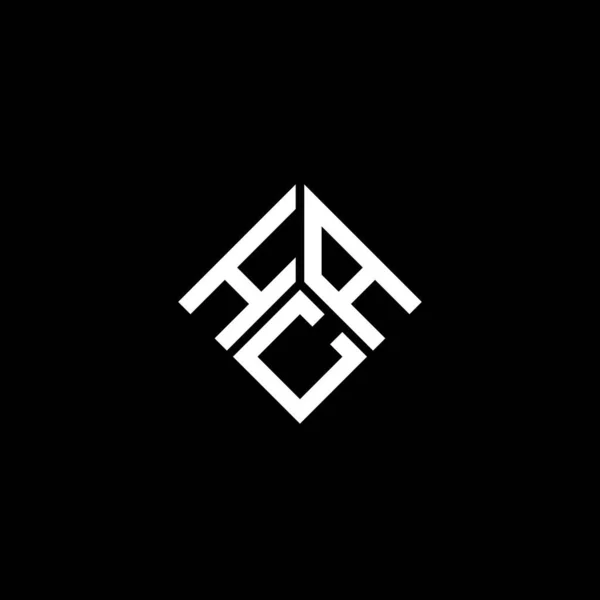 Diseño Del Logotipo Letra Hca Sobre Fondo Negro Hca Iniciales — Archivo Imágenes Vectoriales