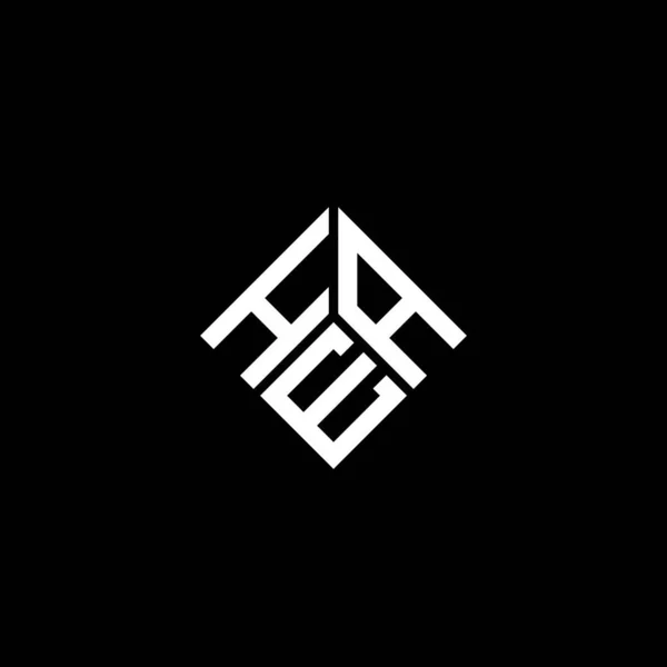 Hea Письмо Дизайн Логотипа Черном Фоне Концепция Логотипа Креативными Инициалами — стоковый вектор