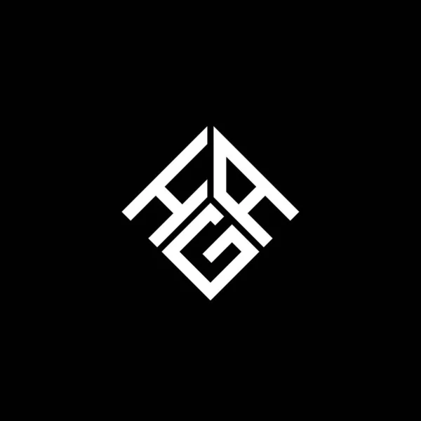 Projekt Logo Litery Hga Czarnym Tle Kreatywne Inicjały Hga Koncepcja — Wektor stockowy