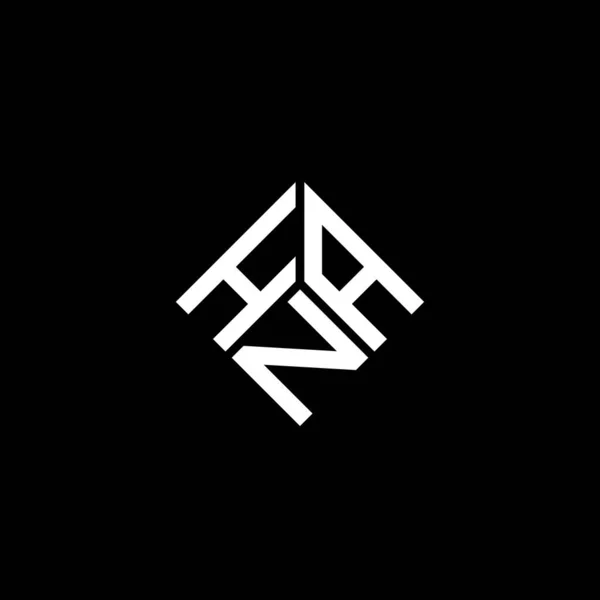 Design Logo Literei Hna Fundal Negru Hna Creativ Iniţiale Litera — Vector de stoc