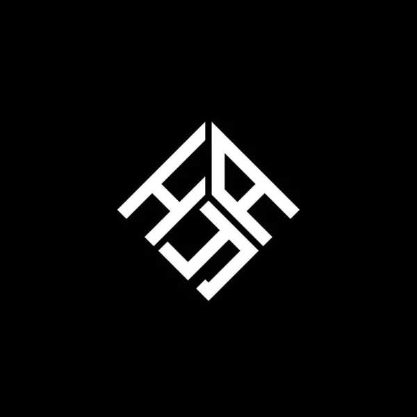 Design Logotipo Carta Hya Fundo Preto Hya Criativa Iniciais Conceito —  Vetores de Stock