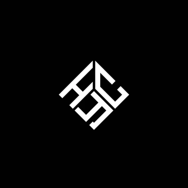 Diseño Del Logotipo Letra Hyc Sobre Fondo Negro Hyc Iniciales — Vector de stock
