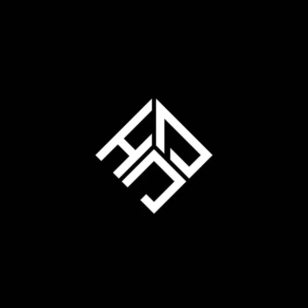 Diseño Del Logotipo Letra Hjd Sobre Fondo Negro Hjd Iniciales — Vector de stock