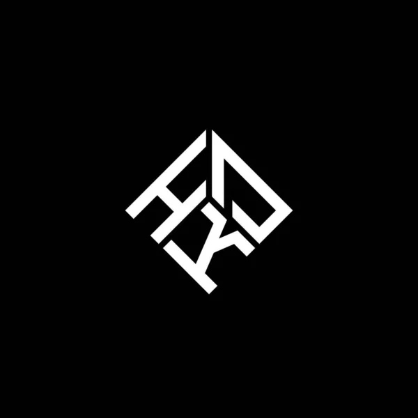 Hkd Diseño Del Logotipo Letra Sobre Fondo Negro Hkd Iniciales — Archivo Imágenes Vectoriales