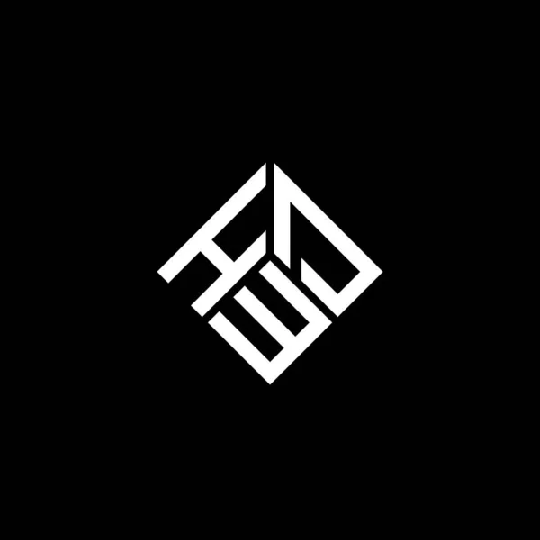 Hwd Lettre Logo Design Sur Fond Noir Hwd Initiales Créatives — Image vectorielle