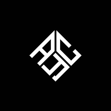 Siyah arka planda AYC harf logosu tasarımı. AYC yaratıcı harflerin baş harfleri logo kavramı. AYC harf tasarımı.