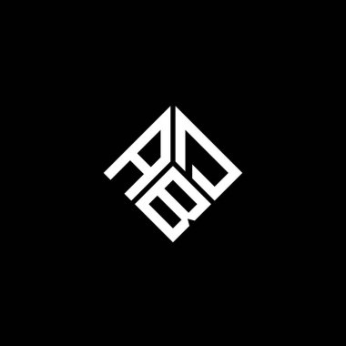 Siyah arka planda ABD harfi logo tasarımı. ABD yaratıcı harflerin baş harfleri logo kavramı. ABD harf tasarımı.