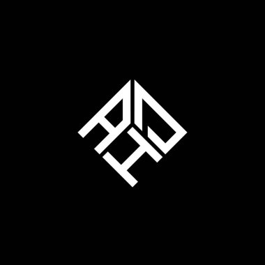 Siyah arkaplanda AHD harf logosu tasarımı. AHD yaratıcı harflerin baş harfleri logo kavramı. AHD harf tasarımı.