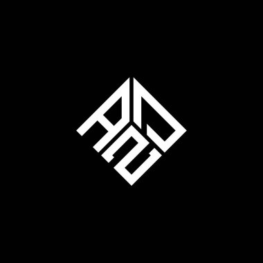 Siyah arkaplanda AZD harf logosu tasarımı. AZD yaratıcı harflerin baş harfleri logo kavramı. AZD harf tasarımı.