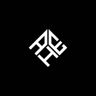 Siyah arka planda AHE harf logosu tasarımı. Yaratıcı harflerin baş harfleri logo konsepti. AHE harf tasarımı.