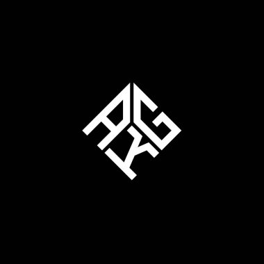 Siyah arkaplanda AKG harf logosu tasarımı. AKG yaratıcı harf logosu konsepti. AKG harf tasarımı.