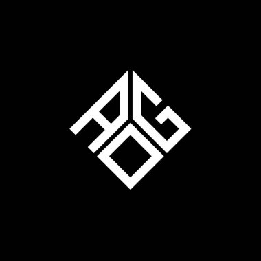 Siyah arka planda AOG harf logosu tasarımı. AOG yaratıcı harflerin baş harfleri logo kavramı. AOG harf tasarımı.