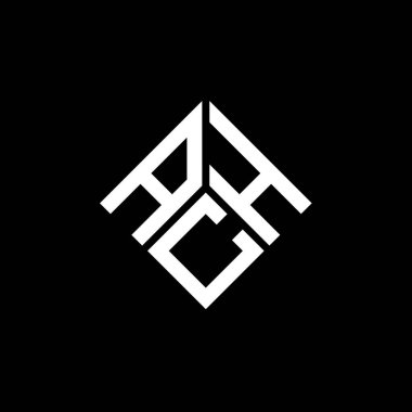 Siyah arka planda ACH harf logosu tasarımı. ACH yaratıcı harflerin baş harfleri logo kavramı. ACH harf tasarımı.