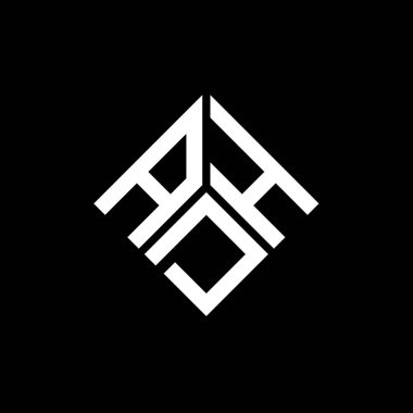 Siyah arka planda ADH harf logosu tasarımı. ADH yaratıcı harflerin baş harfleri logo kavramı. ADH harf tasarımı.