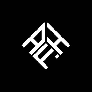 Siyah arka planda AFH harf logosu tasarımı. AFH yaratıcı harflerin baş harfleri logo kavramı. AFH harf tasarımı.
