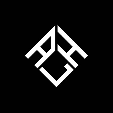 Siyah arka planda ALH harfi logo tasarımı. ALH yaratıcı harflerin baş harfleri logo konsepti. ALH harf tasarımı.