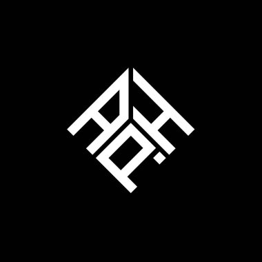 Siyah arka planda APH harf logosu tasarımı. APH yaratıcı harflerin baş harfleri logo kavramı. APH harf tasarımı.
