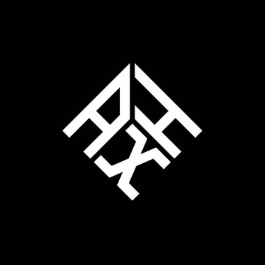 Siyah arkaplanda AXH harf logosu tasarımı. AXH yaratıcı harflerin baş harfleri logo kavramı. AXH harf tasarımı.