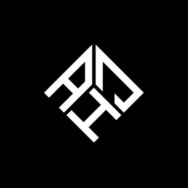 Siyah arka planda AHJ harf logosu tasarımı. AHJ yaratıcı harflerin baş harfleri logo kavramı. AHJ harf tasarımı.