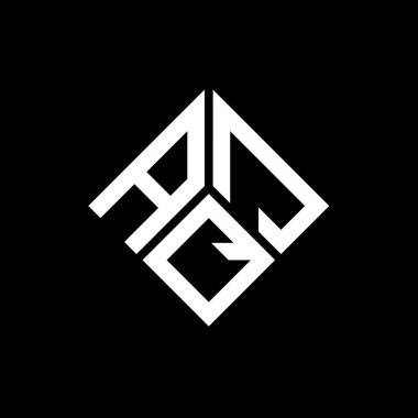 Siyah arka planda AQJ harf logosu tasarımı. AQJ yaratıcı harflerin baş harfleri logo kavramı. AQJ harf tasarımı.