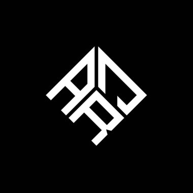 ARJ harfi logo tasarımı siyah arka planda. ARJ yaratıcı harflerin baş harfleri logo kavramı. ARJ harf tasarımı.