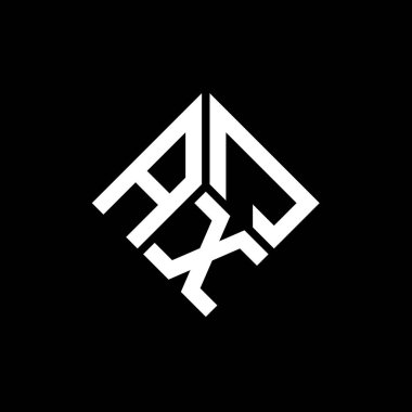 Siyah arka planda AXJ harf logosu tasarımı. AXJ yaratıcı harflerin baş harfleri logo kavramı. AXJ harf tasarımı.