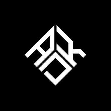 Siyah arkaplanda ADK harf logosu tasarımı. ADK yaratıcı harflerin baş harfleri logo kavramı. ADK harf tasarımı.
