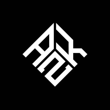 Siyah arkaplanda AZK harf logosu tasarımı. AZK yaratıcı harflerin baş harfleri logo kavramı. AZK harf tasarımı.