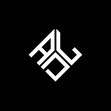 Siyah arkaplanda ADL harf logosu tasarımı. ADL yaratıcı harflerin baş harfleri logo kavramı. ADL harf tasarımı.